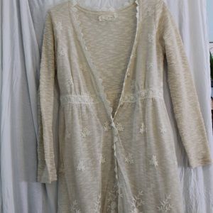 Extra Long Oatmeal Light Sweater